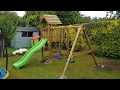 Wickey multiflyer wooden climbing frame professionally assembly by climbing frame installer