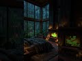 Fireplace Ambience by the Window 🔥 Rainy Cabin Night for Sleep #shorts #cozy  #fireplace #cozynights