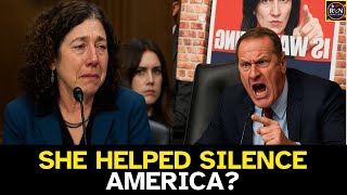 🚨 MUST WATCH: She Helped Silence America; Senator Eric Schmitt Brings Down Biden’s Speech Police!