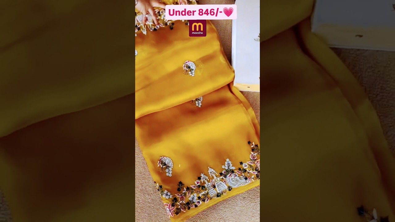 Beautiful yellow saree on Meesho// Trending Bridal saree 