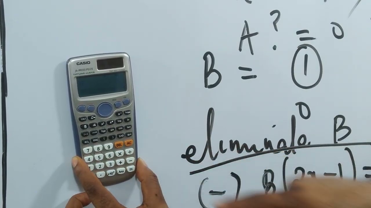 Case 1,  Calculator method and Normal method of solving quadratic function of partial fraction.