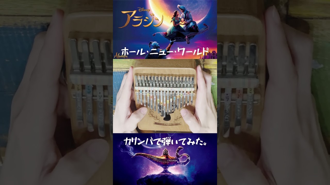 【シカ🦌カリンバ 】『ホールニューワールド』(ディズニー:アラジン)弾いてみた♢kalimba♢#shorts