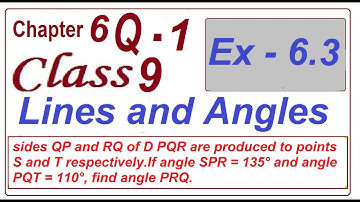 sides QP and RQ of PQR are produced to points S and T. SPR = 135° & angle PQT = 110°, find PRQ.