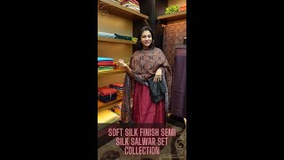 Soft silk finish semi silk salwar set collection