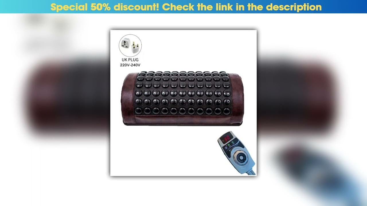 Best Jade Tourmaline Heating Pillow Far Infrared Heated Massage Bolster Neck Pillow for Cervical Sp