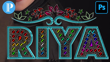 gold text effect || multi color glass font ||golden glass font