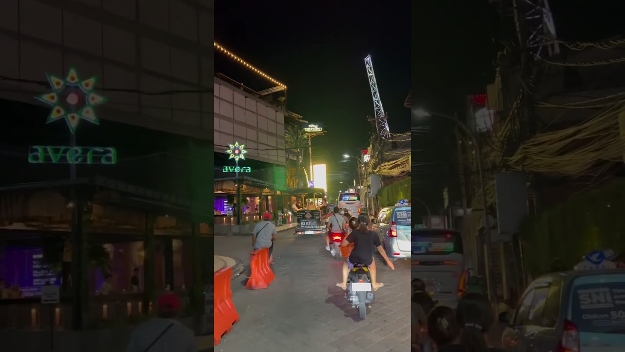 Night in Kuta Beach, Bali.. 