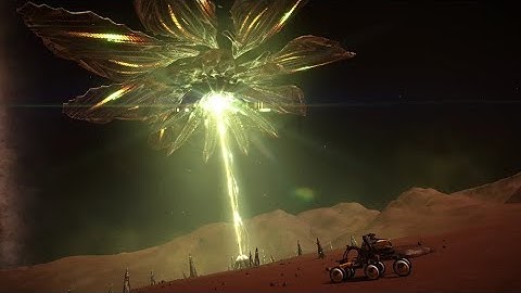 Elite Dangerous: Thargoid Interceptor scanning a barnacle site
