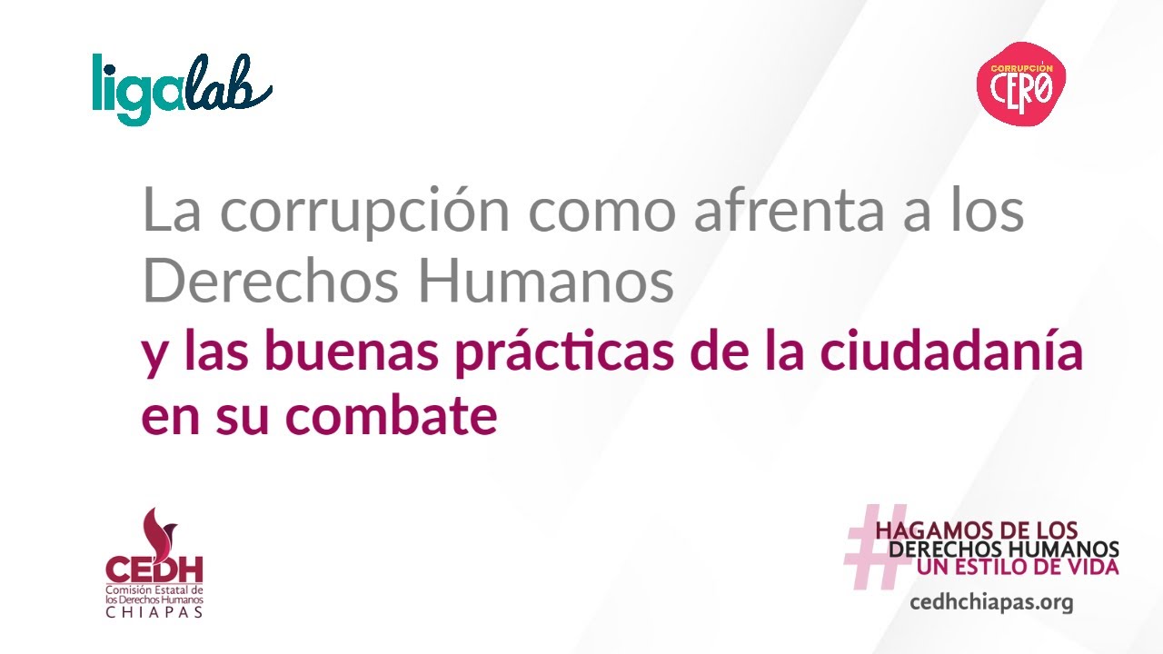 La corrupción, como afrenta a los DDHH y las buenas prácticas de la ciudadanía en su combate