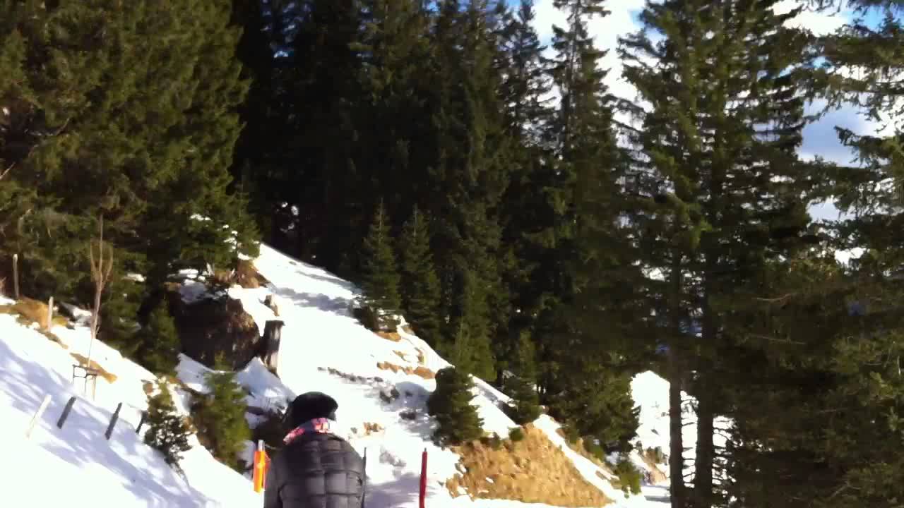 M and E sledding on Rigi - YouTube