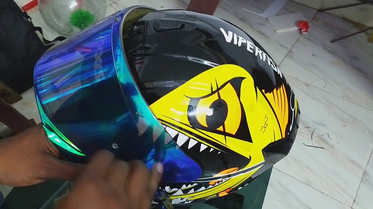 Helmet visor tint film install - YouTube