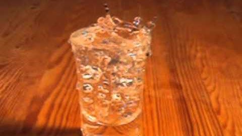 Slow motion water into cup 420 FPS with SOUND