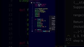 Python turtle Graphics Flower Animation.  #pythonprogramming #pythontutorial #pythonturtlegraphics