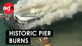 Moment Massive Fire Rips Through Iconic Oceanside Pier by On Demand News 1,679 views 2 days ago 1 minute, 36 seconds