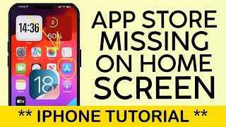 App store missing from Home Screen | How to Get App Store on iPhone Home Screen 2024