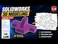 SOLIDWORKS 3D Modeling Tutorial | Isometric Drawing to 3D Part Design Step by Step 🔥