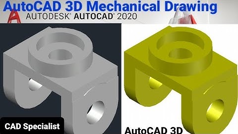 AutoCAD 3D Practice Mechanical Drawing using Box & Cylinder Command | AutoCAD 3D Modeling Mechanical
