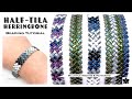 Half tila two hole herringbone bracelet beading tutorial diy