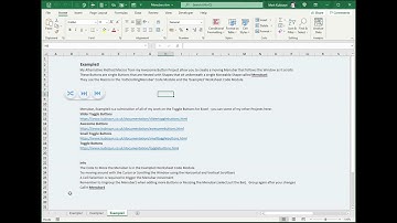 Menubar that sits at the Top or Side of a Worksheet with Buttons to use as toggles for Excel