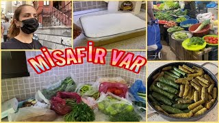 PAZAR VE MARKET ALIŞVERİŞİ ⁉️YARINA MİSAFİRİM VARGELİN PASTASI YAPTMLAHANA SARMASIHAFTASONU VLOG