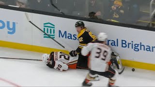 Nicolas Deslauriers heads to the locker room after boarding penalty from Oskar Steen