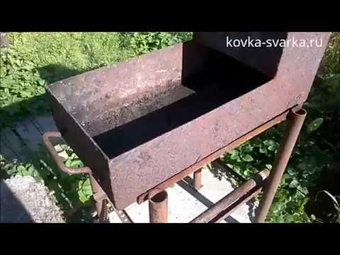Конструкция мангала (не нужно сверлить отверстий, с доп. топкой)