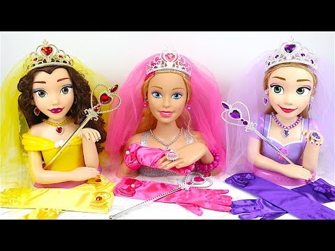 Giant Rapunzel  Barbie  Styling Head doll Wedding Makeover 