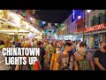 Singapore City: Crowds Gather for the Chinatown Light Up (2021)