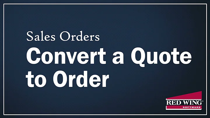 How to  Convert a Quote Into a  Sales Order or Quote in CenterPoint