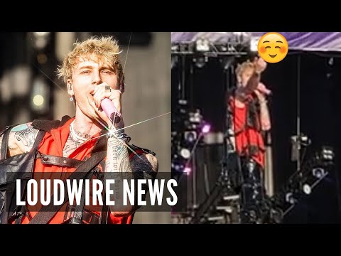 MGK Flips Off Haters at Aftershock, Gets Pelted With Bottles + Tree Branches