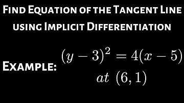 Equation of the Tangent Line with Implicit Differentiation Example 1
