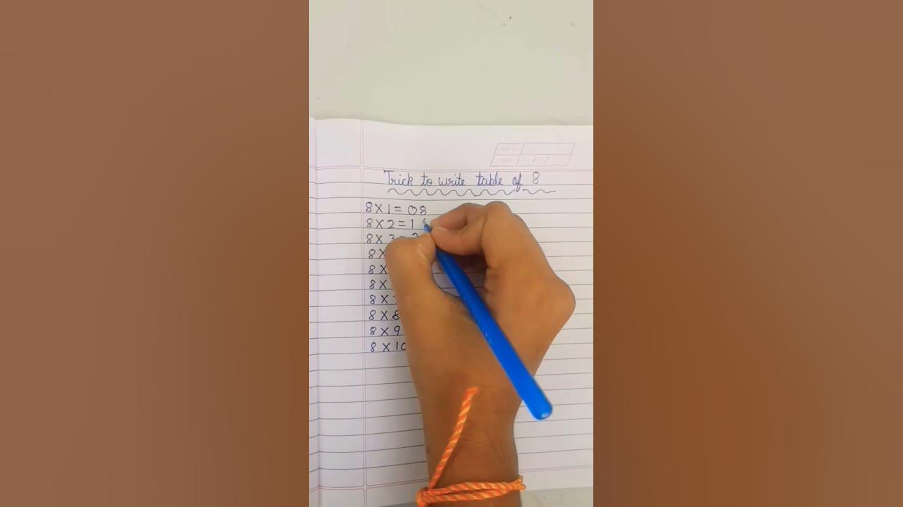 Trick to write table of 8 youtube