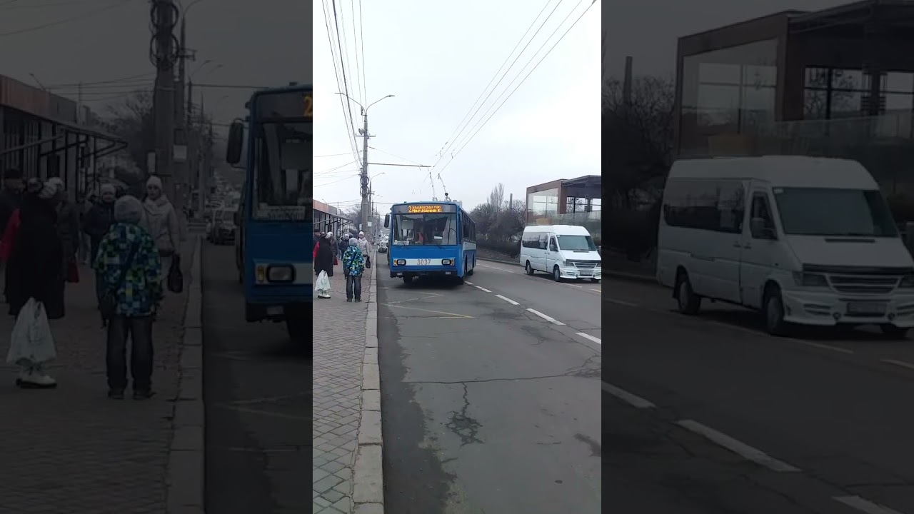 тролейбус Škoda 14TrM N3037 с приветом 👍по 2 маршруту