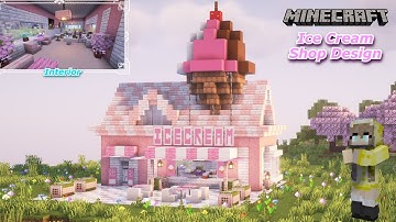 Minecraft | How To Build A Cute Ice Cream Parlour [ Tutorial ]