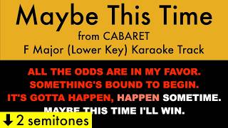 "Maybe This Time" (Lower Key Karaoke) – Cabaret (F Major) | Lyrics on Screen