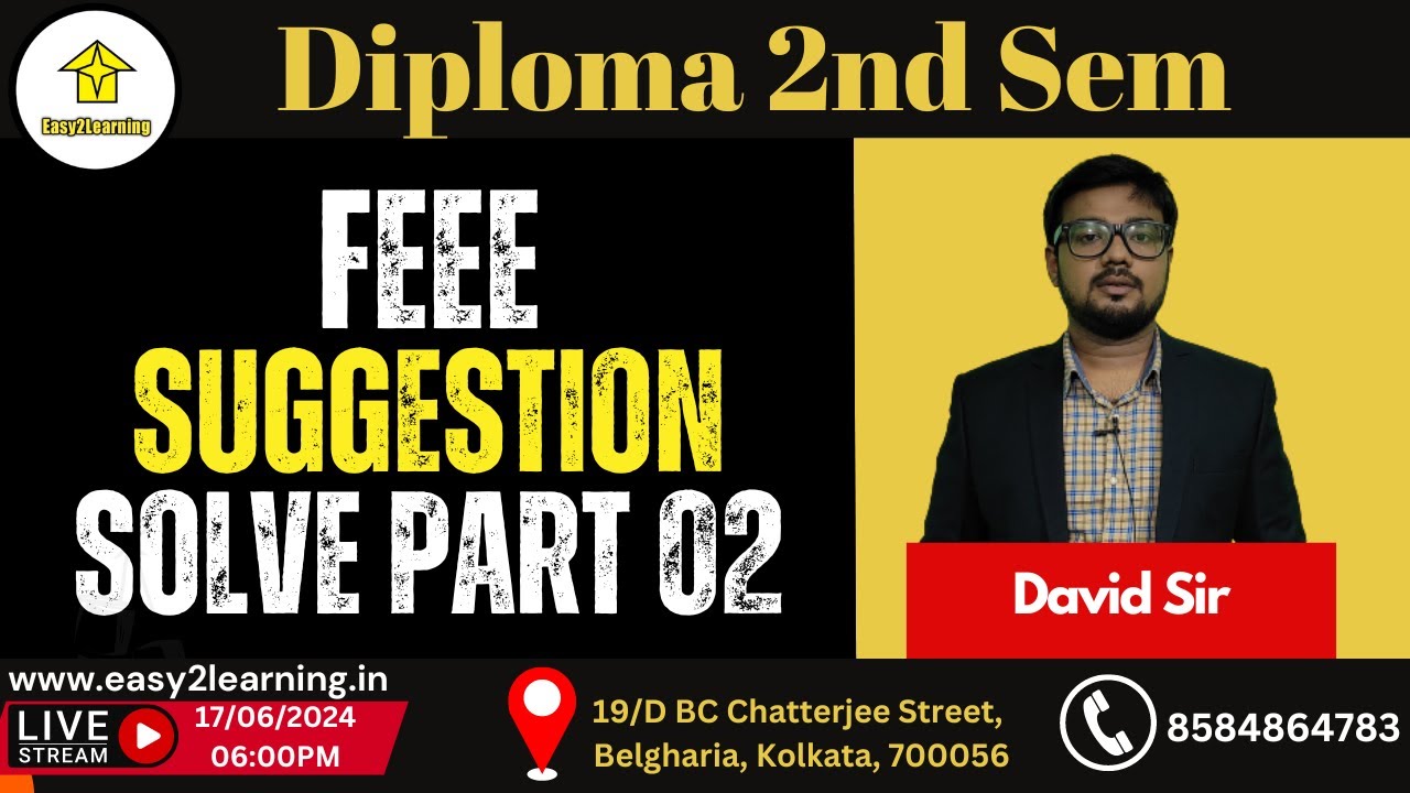 Diploma 2nd Sem | FEEE Suggestion Details Solution Part 02 | By David ...