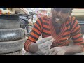 tyre puncher ripaering process | tyre mae powder dalnae k fydae #tata #mahindra #jeep #ashokleyland