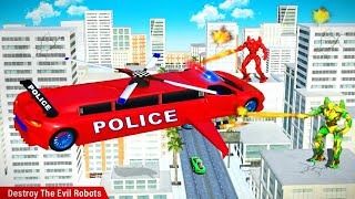 Flying Limo Police Helicopter Car Robot game — Best Android  game play screenshot 4