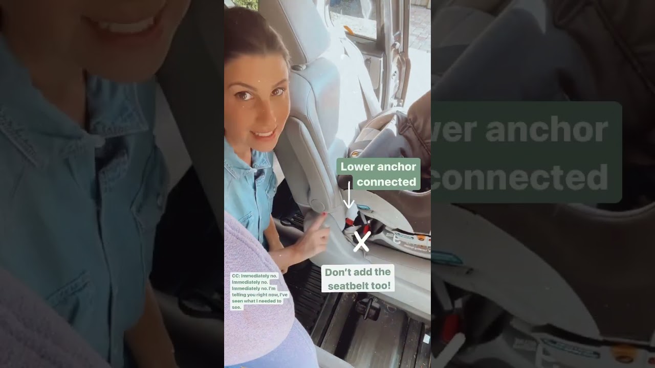 Не используйте нижние крепежные элементы и ремень безопасности для установки автокресла 