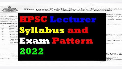 HPSC Lecturer Exam Pattern 2022 #examcircuit
