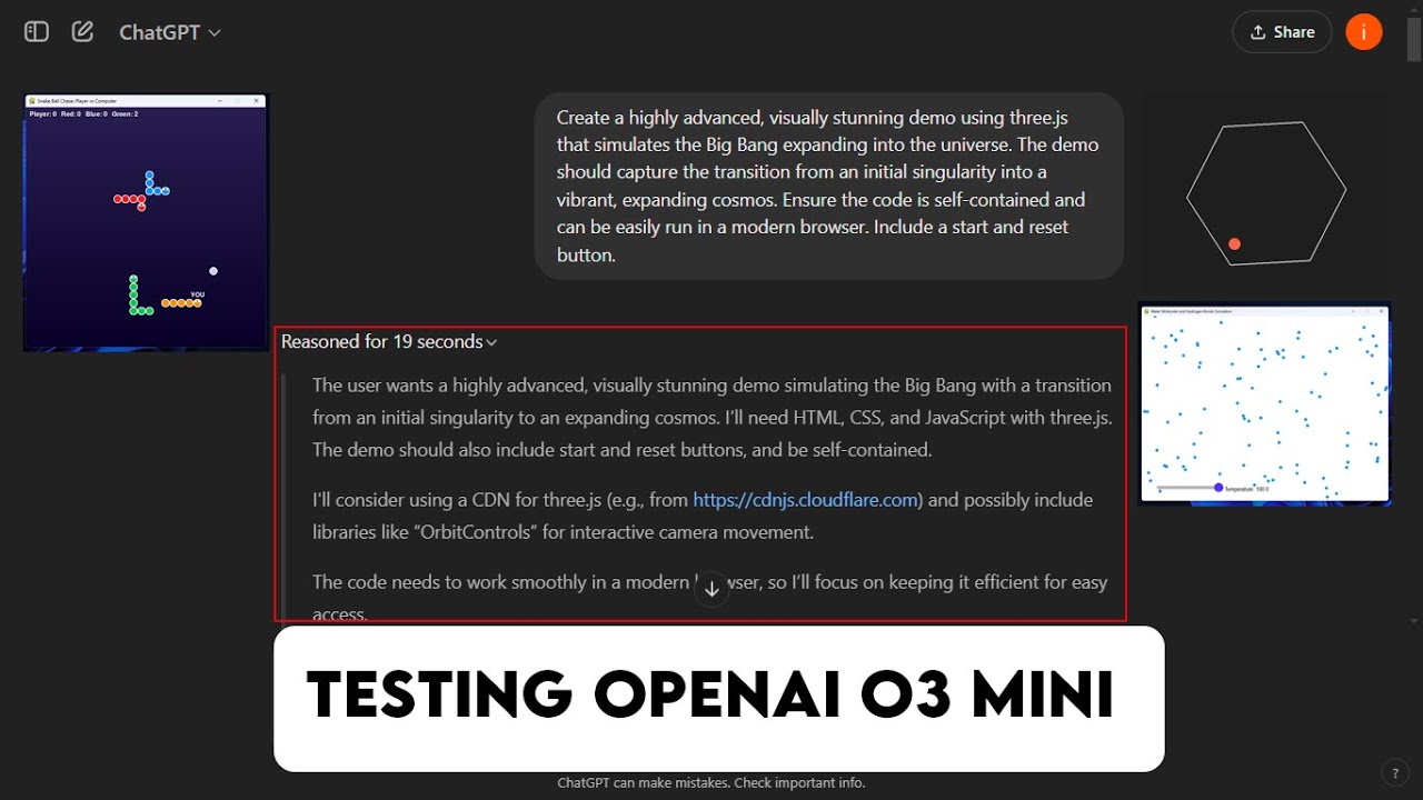 Testing openAI o3 mini with Complex Questions that I don't understand ...