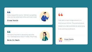 Responsive Card Testimonials With HTML CSS | Tutorial HTML CSS