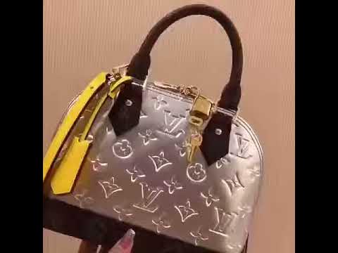 Louis Vuitton Alma Metallic Monogram Vernis BB Bitume Metallise Metallic  Gray in Patent Leather with Gold-tone - US