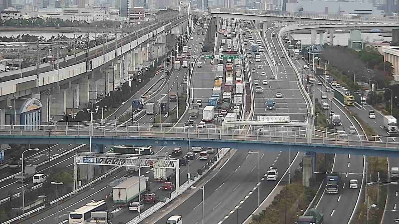 【LIVE】首都高 高速湾岸線 葛西付近・有明方向 ライブカメラ/Tokyo highway Live Camera  2026/03/04 10:25～