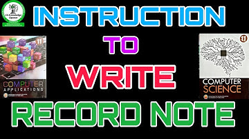 11th Computer Science and Applications Instruction to write Record note English Tamil Medium 2022