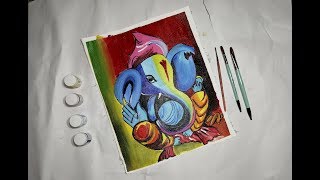 Abstract GANESHA Painting in Acrylics | Ganesh Chaturthi Painting | How to draw Ganpati Festival