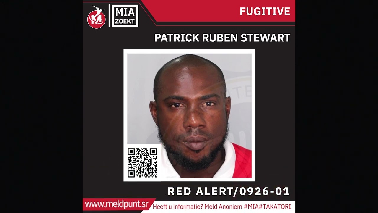 MIA is op zoek naar de gedetineerde Patrick Ruben Stewart - Tbn Prime Alert 23 Sept 2026