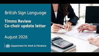 BSL - Timms Review: Co-chair update, August 2026