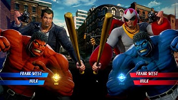Frank West & Red Hulk VS Red Frank West & Blue Hulk (Hardest AI) - Marvel vs Capcom Infinite