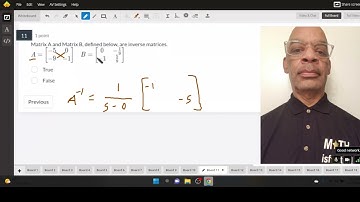 Pre-Calculus Course p 49 Inverse of a 2x2 Matrix